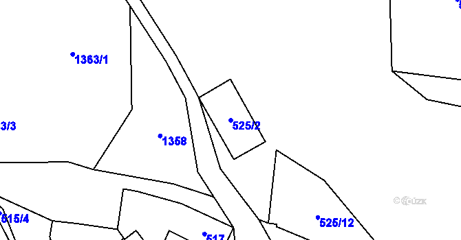 Parcela st. 525/2 v KÚ Kynšperk nad Ohří, Katastrální mapa