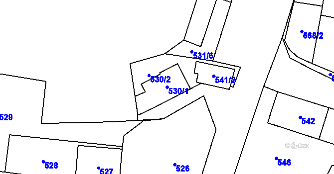Parcela st. 530/1 v KÚ Kynšperk nad Ohří, Katastrální mapa
