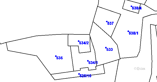Parcela st. 534/2 v KÚ Kynšperk nad Ohří, Katastrální mapa