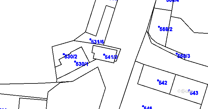 Parcela st. 541/2 v KÚ Kynšperk nad Ohří, Katastrální mapa
