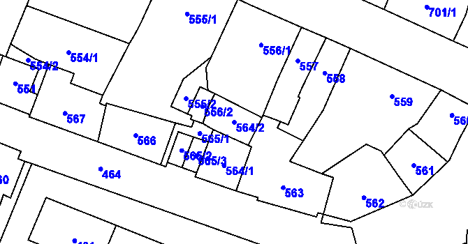 Parcela st. 564/2 v KÚ Kynšperk nad Ohří, Katastrální mapa