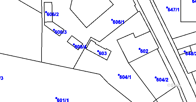 Parcela st. 603 v KÚ Kynšperk nad Ohří, Katastrální mapa