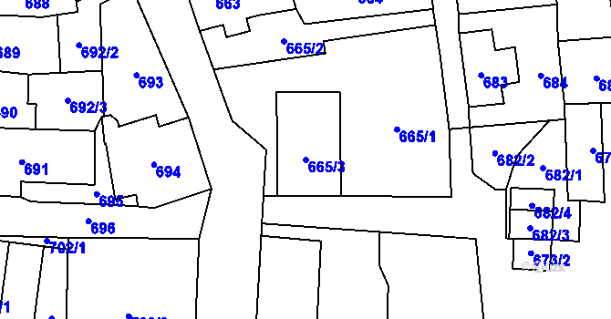 Parcela st. 665/3 v KÚ Kynšperk nad Ohří, Katastrální mapa