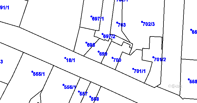 Parcela st. 699 v KÚ Kynšperk nad Ohří, Katastrální mapa