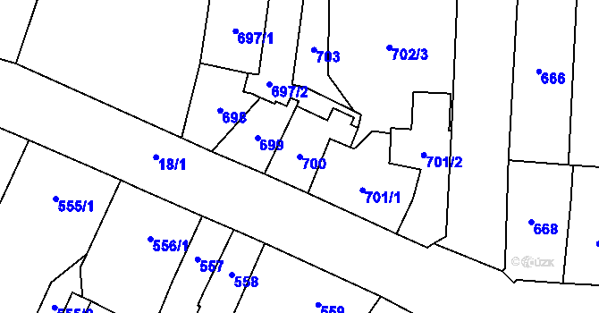 Parcela st. 700 v KÚ Kynšperk nad Ohří, Katastrální mapa