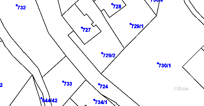Parcela st. 729/2 v KÚ Kynšperk nad Ohří, Katastrální mapa