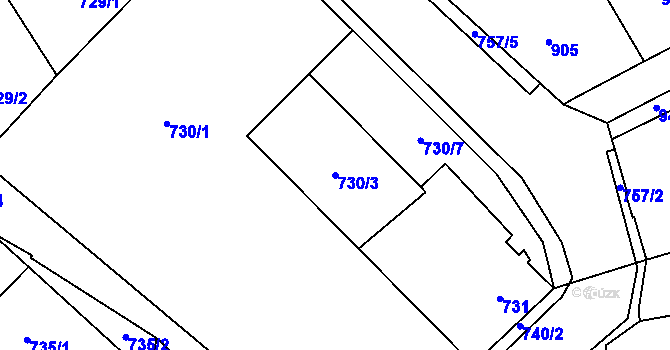 Parcela st. 730/3 v KÚ Kynšperk nad Ohří, Katastrální mapa