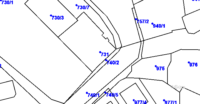 Parcela st. 731 v KÚ Kynšperk nad Ohří, Katastrální mapa