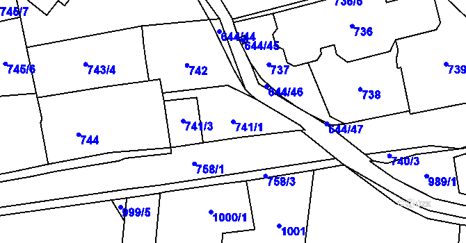 Parcela st. 741/1 v KÚ Kynšperk nad Ohří, Katastrální mapa