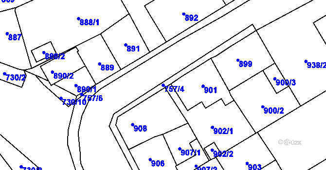 Parcela st. 757/4 v KÚ Kynšperk nad Ohří, Katastrální mapa