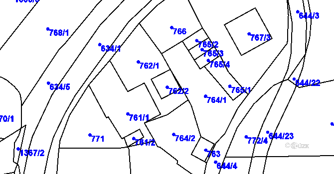 Parcela st. 762/2 v KÚ Kynšperk nad Ohří, Katastrální mapa