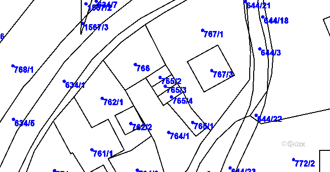 Parcela st. 765/3 v KÚ Kynšperk nad Ohří, Katastrální mapa