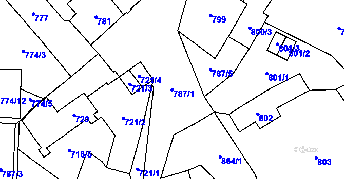 Parcela st. 787/1 v KÚ Kynšperk nad Ohří, Katastrální mapa