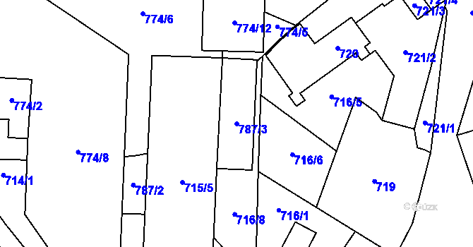 Parcela st. 787/3 v KÚ Kynšperk nad Ohří, Katastrální mapa