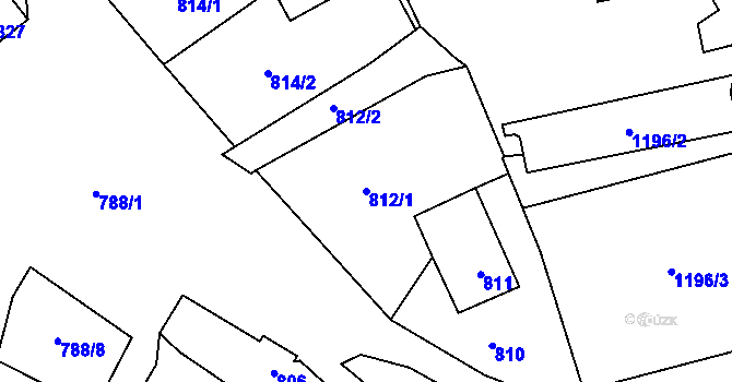 Parcela st. 812/1 v KÚ Kynšperk nad Ohří, Katastrální mapa