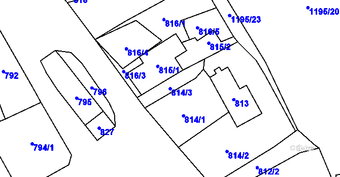 Parcela st. 814/3 v KÚ Kynšperk nad Ohří, Katastrální mapa