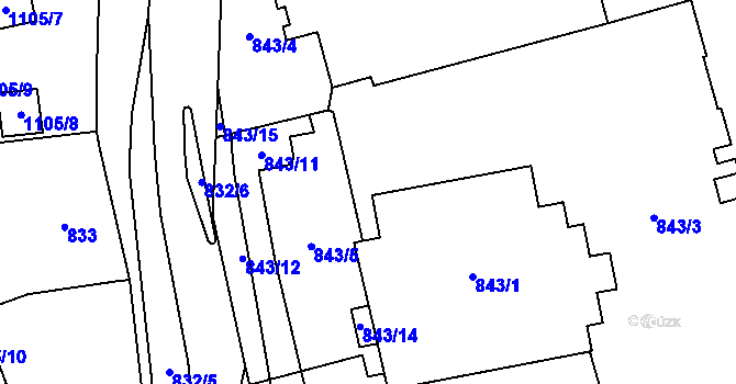 Parcela st. 843/6 v KÚ Kynšperk nad Ohří, Katastrální mapa