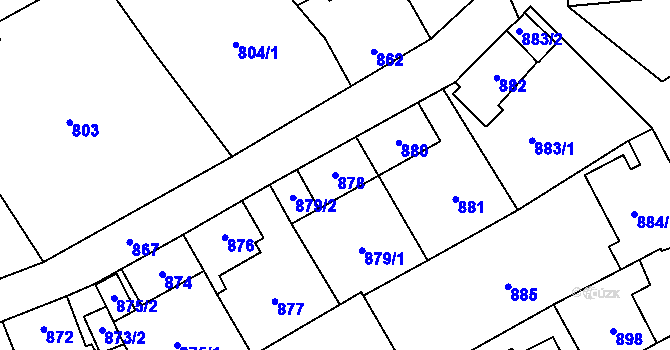Parcela st. 878 v KÚ Kynšperk nad Ohří, Katastrální mapa