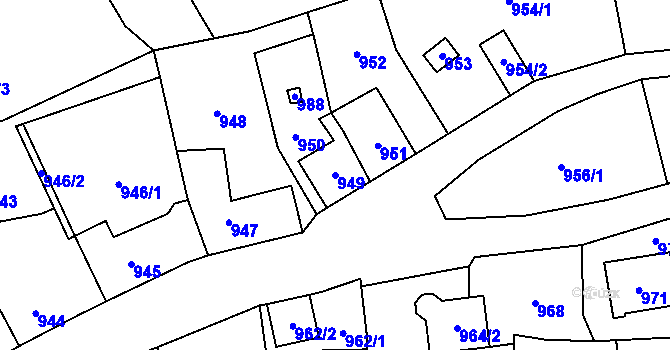 Parcela st. 949 v KÚ Kynšperk nad Ohří, Katastrální mapa