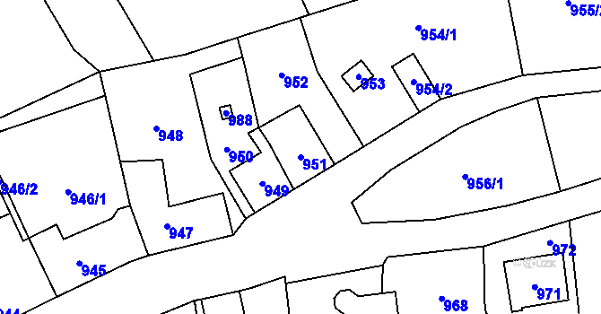 Parcela st. 951 v KÚ Kynšperk nad Ohří, Katastrální mapa