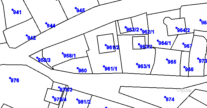 Parcela st. 961 v KÚ Kynšperk nad Ohří, Katastrální mapa
