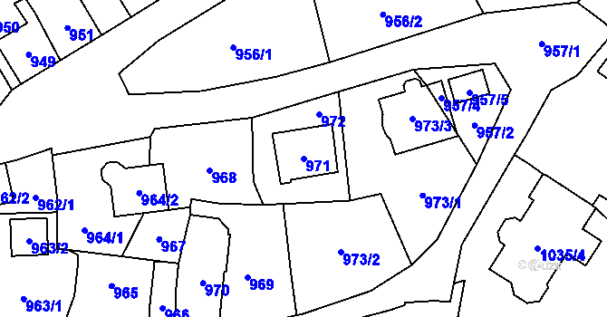 Parcela st. 971 v KÚ Kynšperk nad Ohří, Katastrální mapa
