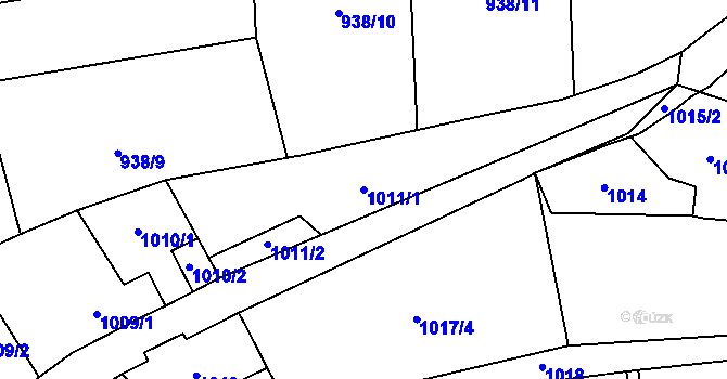 Parcela st. 1011/1 v KÚ Kynšperk nad Ohří, Katastrální mapa