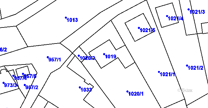 Parcela st. 1019 v KÚ Kynšperk nad Ohří, Katastrální mapa