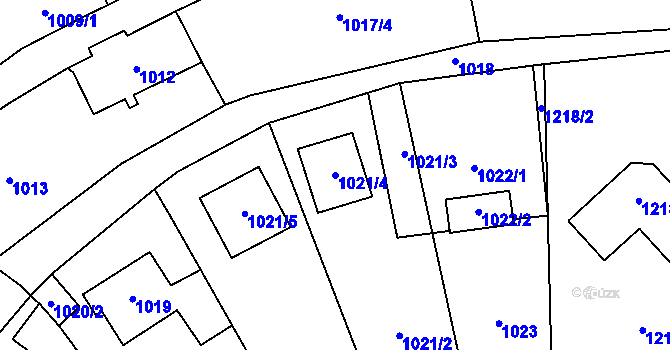 Parcela st. 1021/4 v KÚ Kynšperk nad Ohří, Katastrální mapa
