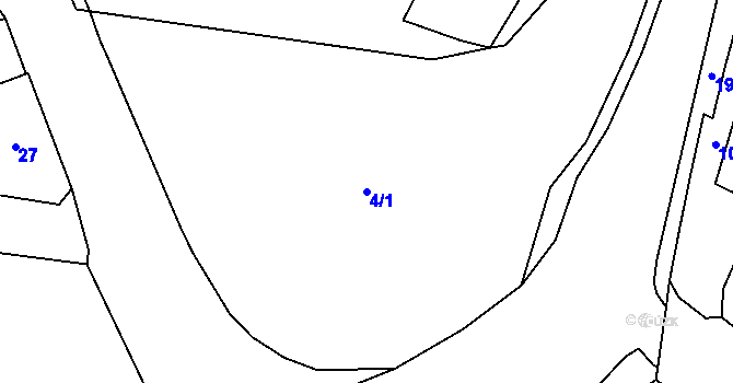 Parcela st. 4/1 v KÚ Kynšperk nad Ohří, Katastrální mapa