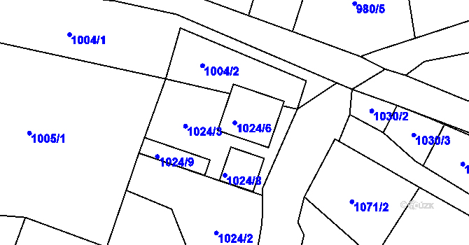 Parcela st. 1024/6 v KÚ Kynšperk nad Ohří, Katastrální mapa