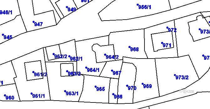 Parcela st. 964/2 v KÚ Kynšperk nad Ohří, Katastrální mapa