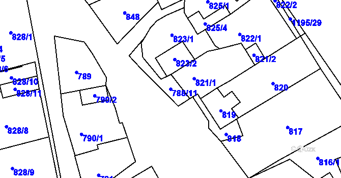 Parcela st. 788/11 v KÚ Kynšperk nad Ohří, Katastrální mapa