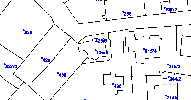 Parcela st. 426/3 v KÚ Kynšperk nad Ohří, Katastrální mapa