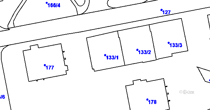 Parcela st. 133/1 v KÚ Kynšperk nad Ohří, Katastrální mapa