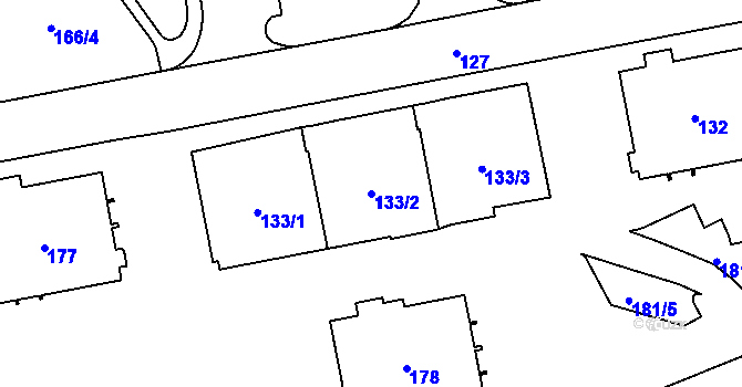 Parcela st. 133/2 v KÚ Kynšperk nad Ohří, Katastrální mapa
