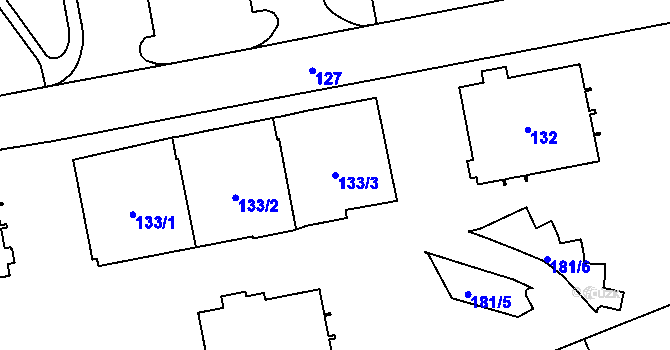 Parcela st. 133/3 v KÚ Kynšperk nad Ohří, Katastrální mapa