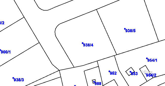 Parcela st. 938/4 v KÚ Kynšperk nad Ohří, Katastrální mapa