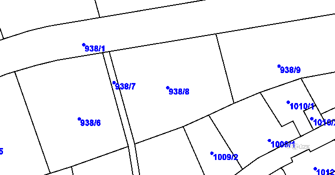 Parcela st. 938/8 v KÚ Kynšperk nad Ohří, Katastrální mapa