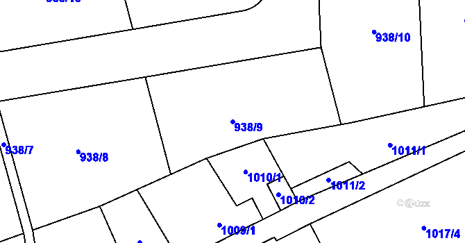 Parcela st. 938/9 v KÚ Kynšperk nad Ohří, Katastrální mapa