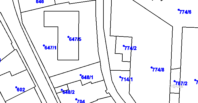 Parcela st. 644/30 v KÚ Kynšperk nad Ohří, Katastrální mapa