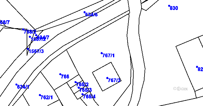 Parcela st. 767/1 v KÚ Kynšperk nad Ohří, Katastrální mapa