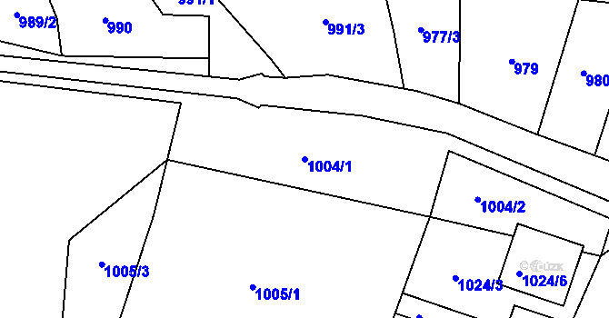 Parcela st. 1004/1 v KÚ Kynšperk nad Ohří, Katastrální mapa