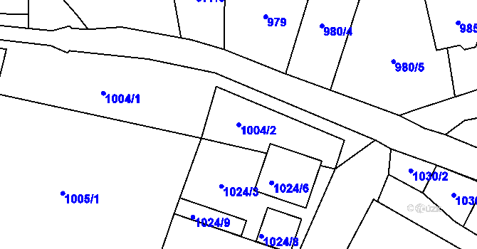 Parcela st. 1004/2 v KÚ Kynšperk nad Ohří, Katastrální mapa