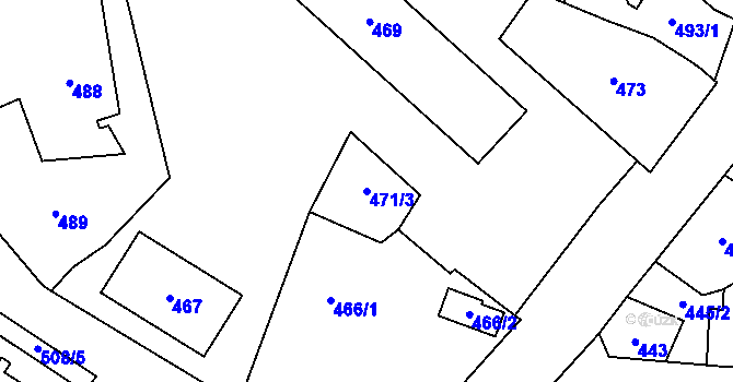 Parcela st. 471/3 v KÚ Kynšperk nad Ohří, Katastrální mapa