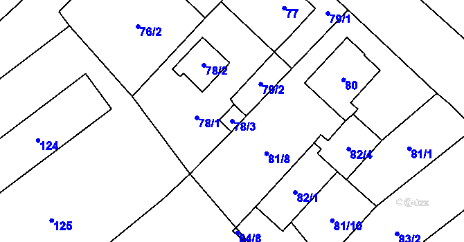Parcela st. 78/3 v KÚ Kynšperk nad Ohří, Katastrální mapa