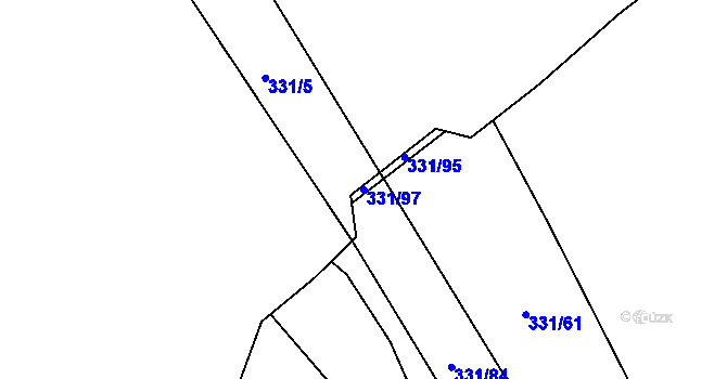 Parcela st. 331/97 v KÚ Zlatá u Kynšperka nad Ohří, Katastrální mapa