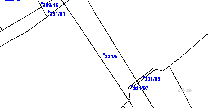 Parcela st. 331/5 v KÚ Zlatá u Kynšperka nad Ohří, Katastrální mapa