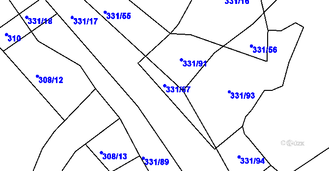 Parcela st. 331/57 v KÚ Zlatá u Kynšperka nad Ohří, Katastrální mapa