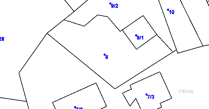 Parcela st. 8 v KÚ Liboc u Kynšperka nad Ohří, Katastrální mapa